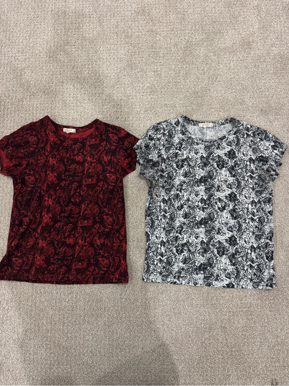 rag & bone Women’s Short Sleeve Snake Print Tees - Red and Black. NWOT